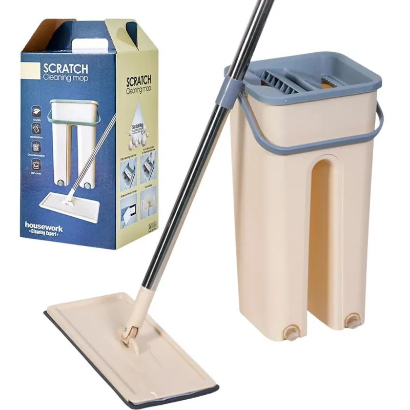 Mopi Flat Rodo + Balde Para Limpeza Profissional Com 1 Refil
