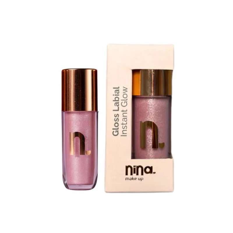 Gloss Labial Nina Makeup Instant Glow Quartzo Rosa GLOSS LAB NINA MAKEUP INSTANT GLOW QUART