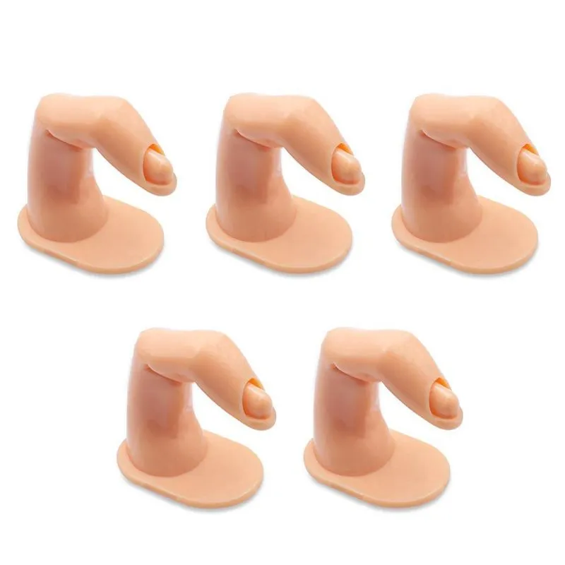 Kit 5 Dedos Postiços Treino Manicure Encaixe Unhas Gel Fibra