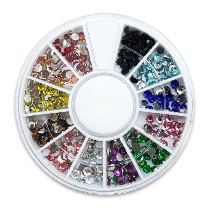 Disco Strass Pedrarias 3 Mm Decoração De Unhas, Multicolor