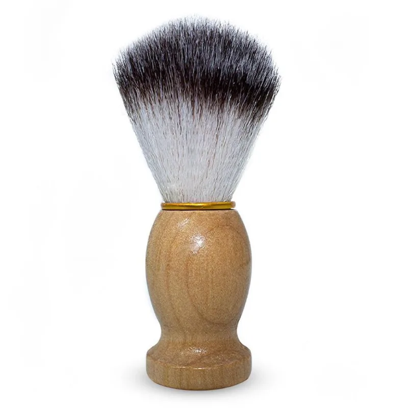 Pincel Para Barbear Espanador Cerdas Macias Cabo De Madeira