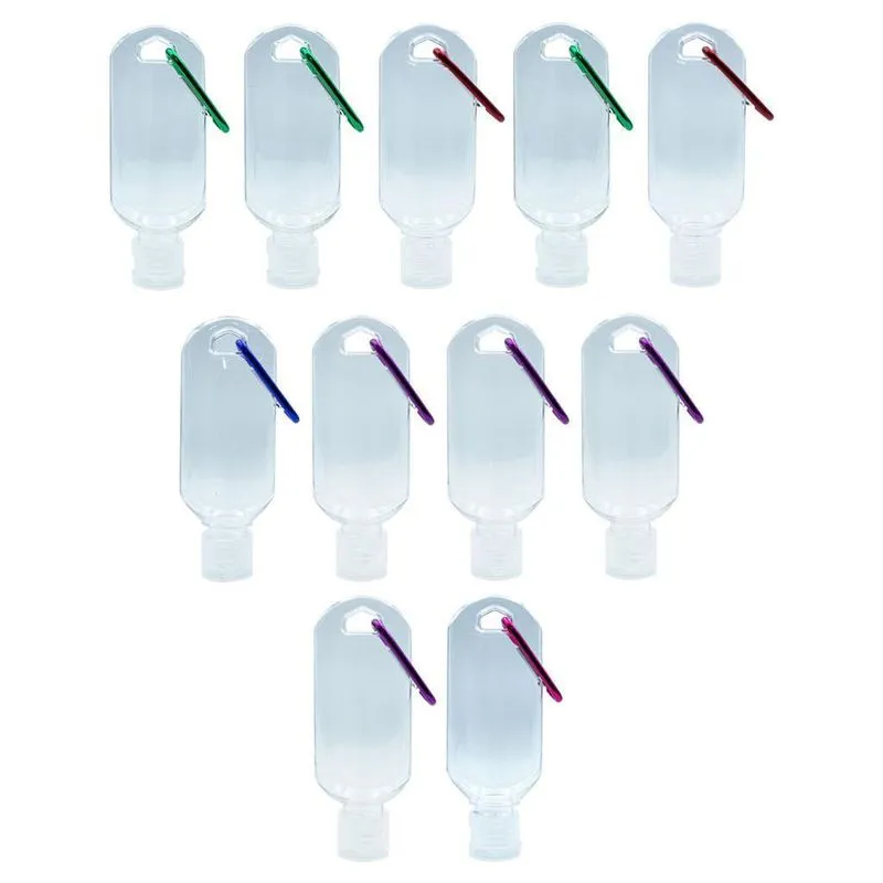 Kit 11 Borrifador Mosquetão Álcool Gel Sabonete Líquido 60ml
