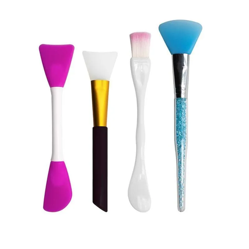 Kit 4 Espátulas Silicone Aplicação Máscara Argila Skincare