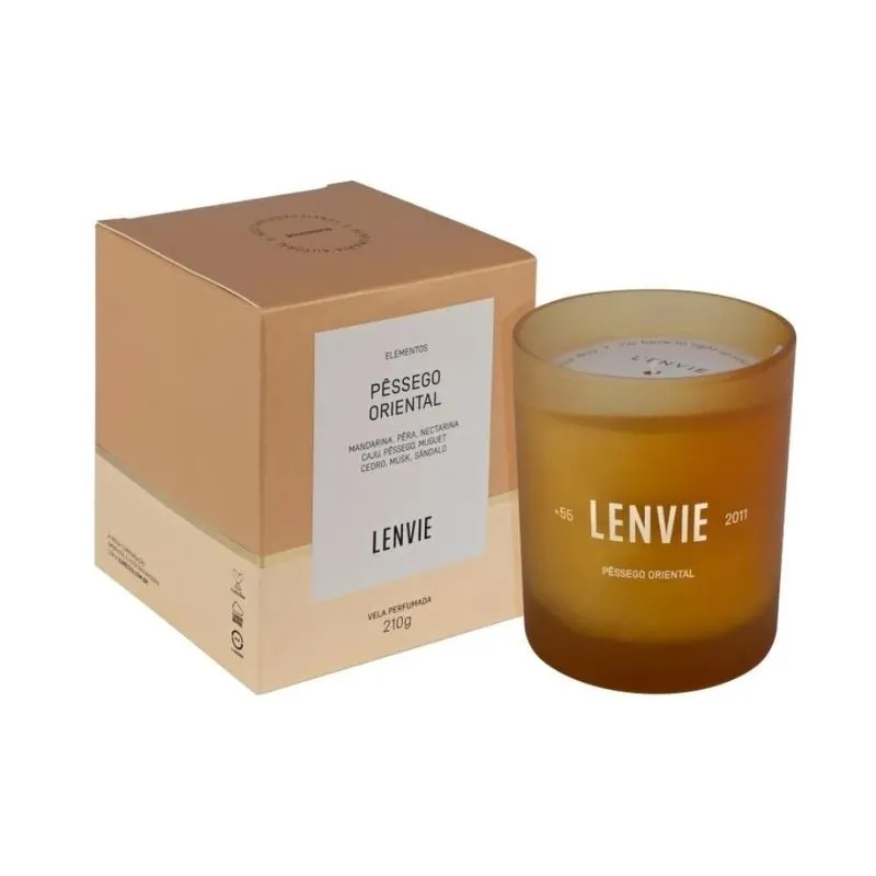 Vela Perfumada Pêssego Oriental 210g Lenvie