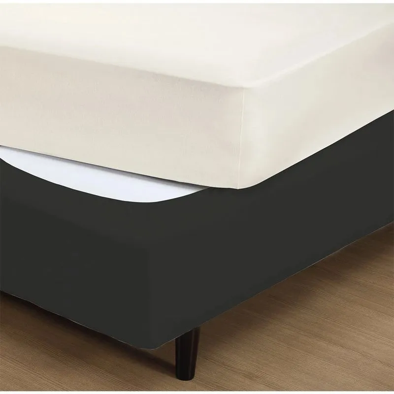 Saia para Cama Box Solteiro Vivaldi Fit Box em Malha Preto