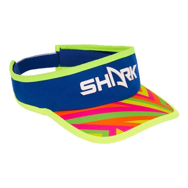 Viseira Shark Beach Tennis Velcro Stripes - Azul com Verde