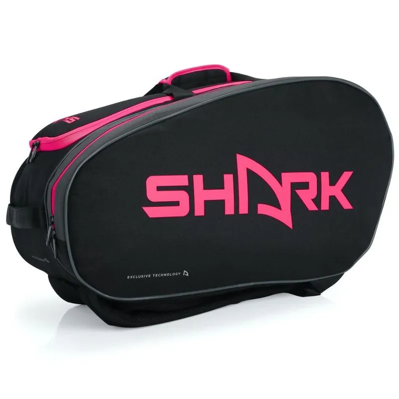 Raqueteira Shark Beach Tennis Preta e Rosa
