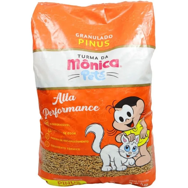 Granulado Sanitário Pinus Turma Da Mônica Pets 2kg Gatos