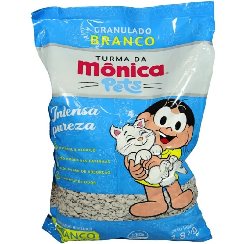 Granulado Sanitário Branco Diatomita Turma Da Mônica Pets