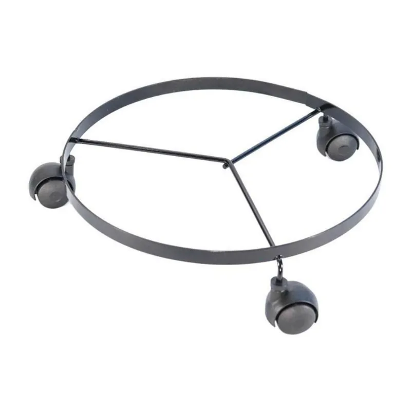 Suporte Vaso Flor Chão Preto 25 Cm Roda Rodinhas - 1 Unidade