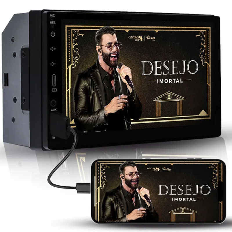 Central Multimidia Mp5 Ultron T1 7 Polegadas 2Din Universal Espelhamento Ios e Android Usb
