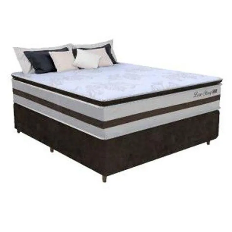 Cama Box Casal 1,38m Colchão Molas Ensacadas 30cm Love Story 138x188x68cm única