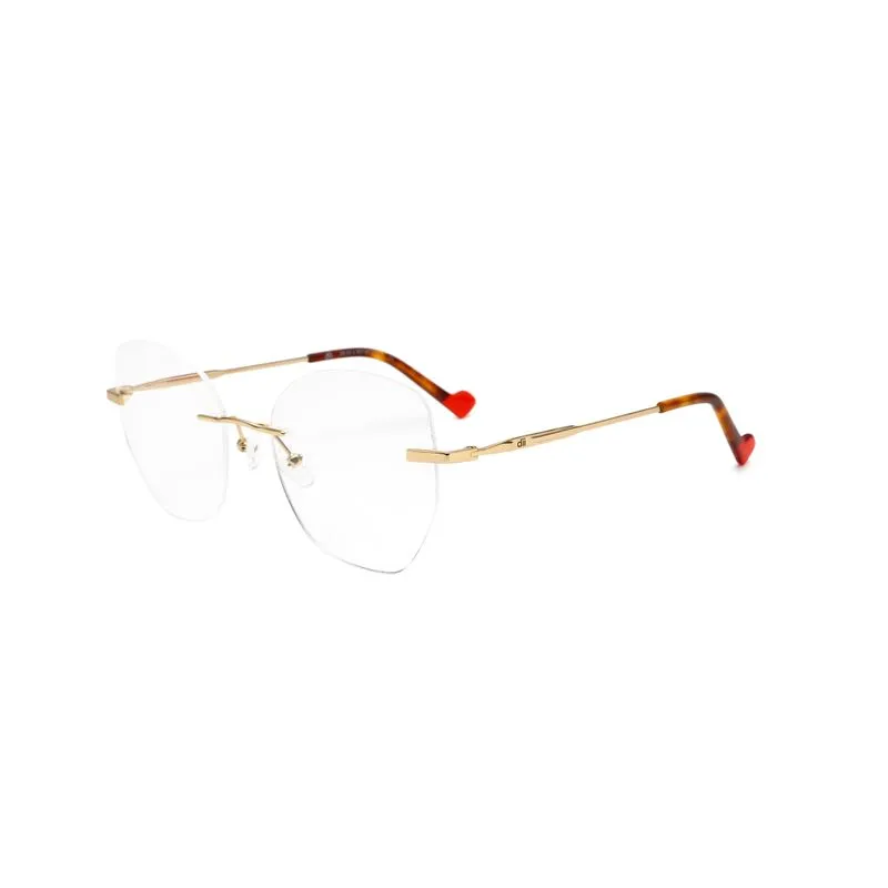 Armação para Óculos de Grau Feminino Dii Collection 4 9011 Demi Marrom com Dourado