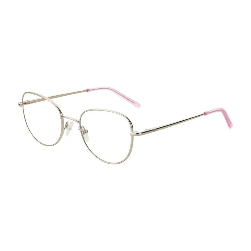 Armação para Óculos de Grau Feminino DNZ 1 7010 Prata e Rosa