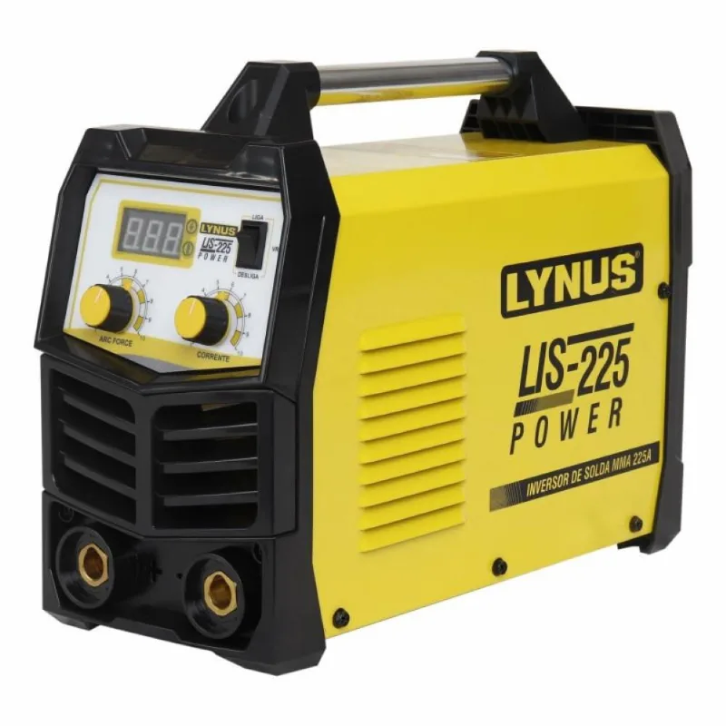 Máquina Inversora de Solda 225A mma tig Power Com Porta Eletrodo Garra Negativa LIS-225 220V Lynus