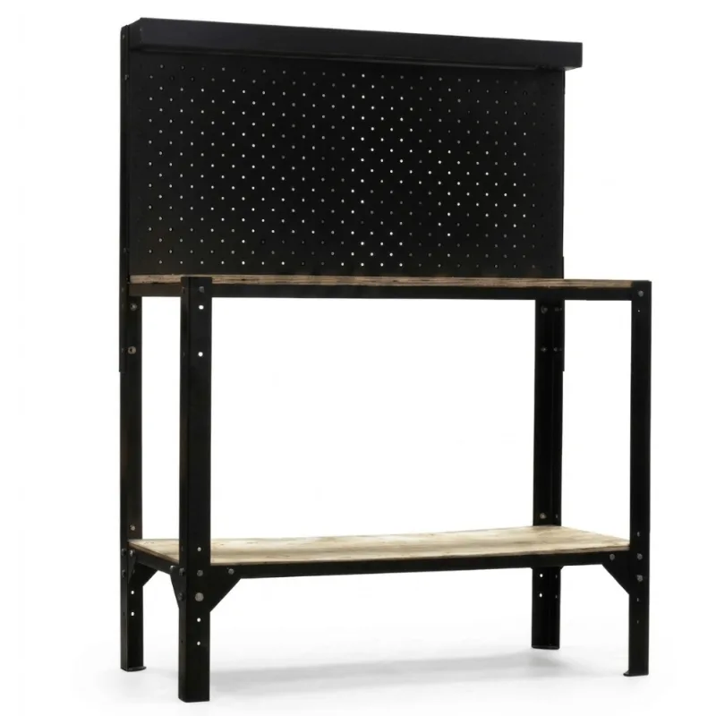 Mesa Bancada De Trabalho Oficina C/ Painel E Suportes De Ferro Lyus Bhl1100d