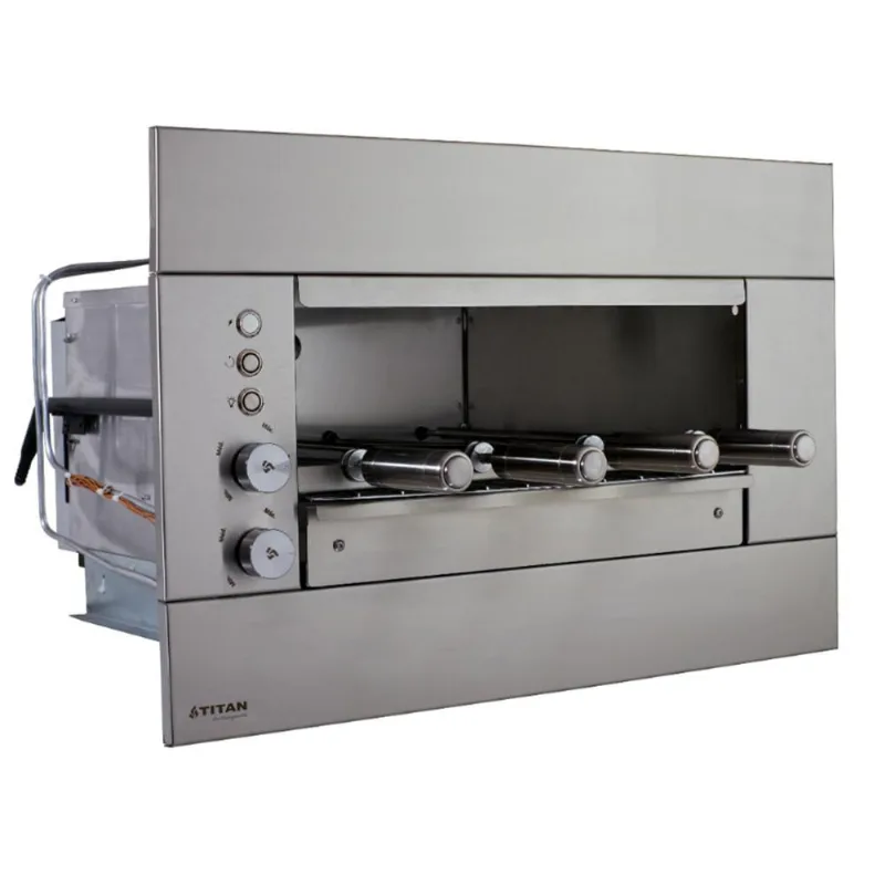 Churrasqueira a Gás Natural de Embutir Titan Prime Suprema 4 Espetos Rotativos 127V