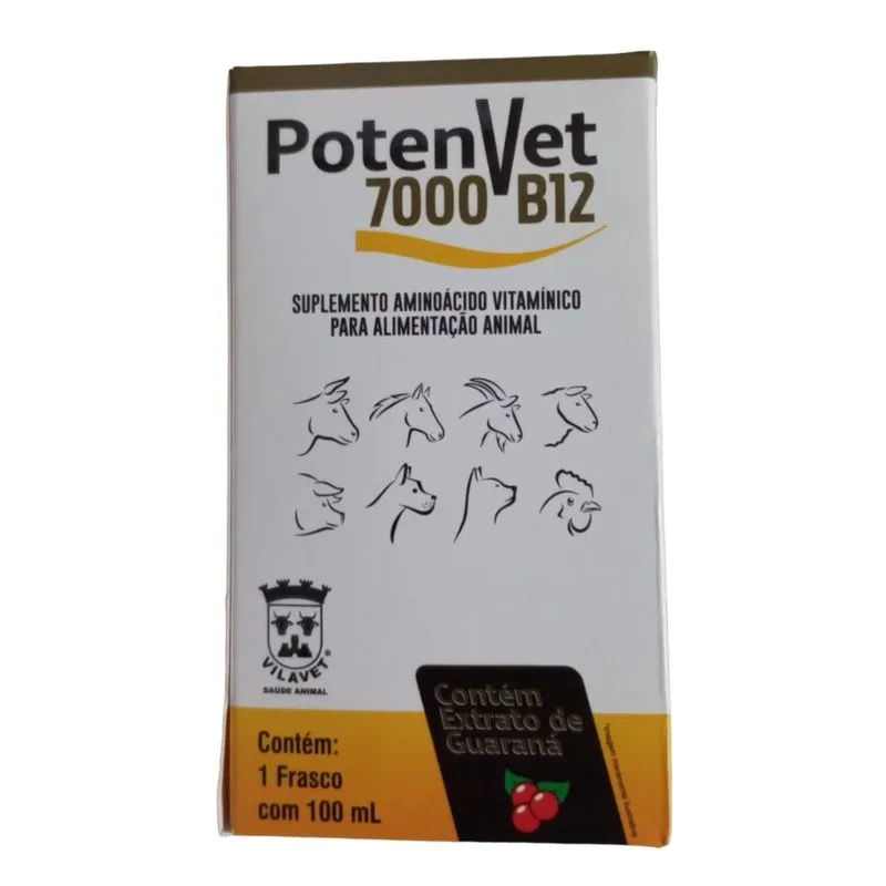 PotenVet 7000 Vitamina Ganho de Peso Crescimento 100ml