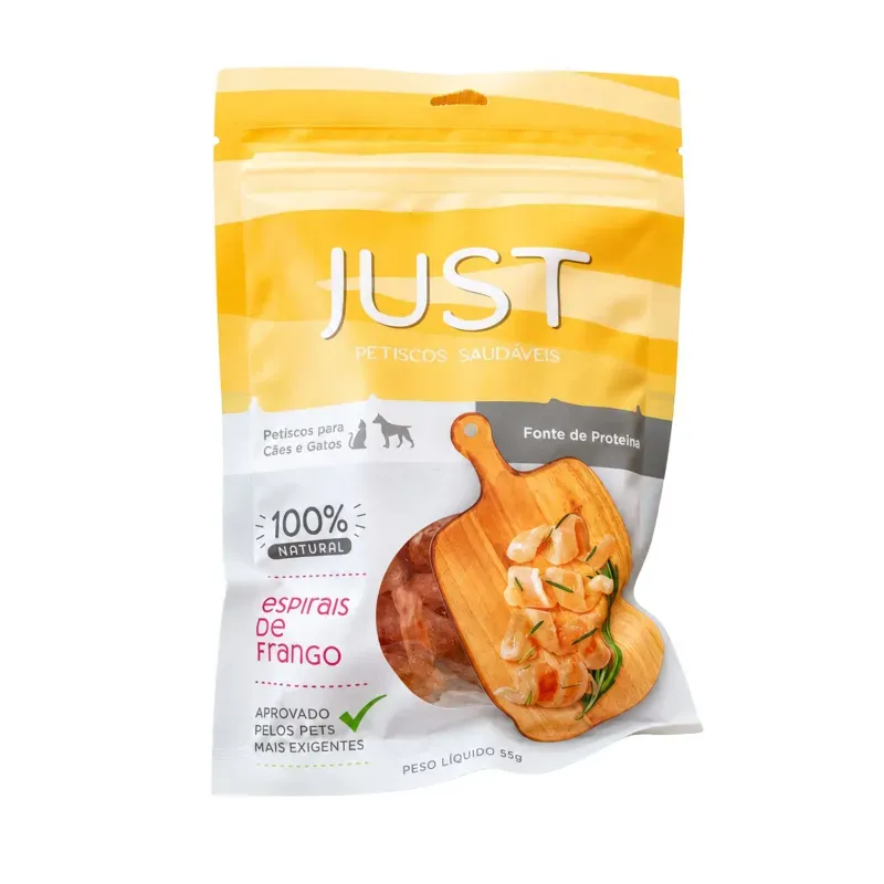 Petisco Just Espirais de Frango para Cães e Gatos 55 g