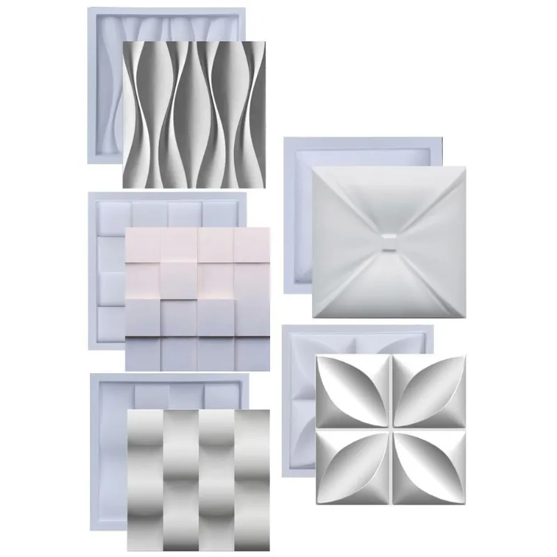 Formas De Gesso 3d Cimento Molde Plástico Abs Placa Parede