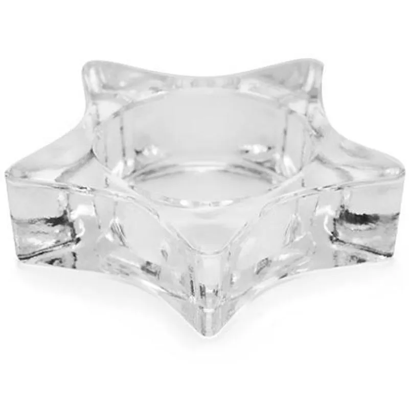Porta Velas De Vidro Formato Estrela 07 Cm