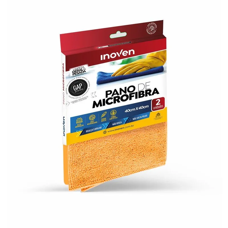 Pano Microfibra 40x40cm Laranja - Inoven