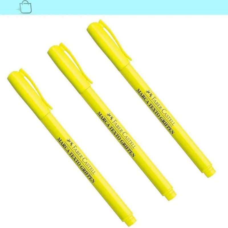 3 Canetas Grifpen Faber Castell Amarelas Perfeitas Para Des