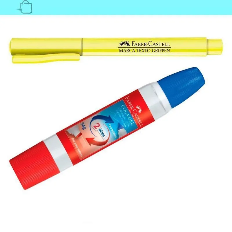 Kit De Escrita E Colagem Cola Gel Faber Castell E Canetas G
