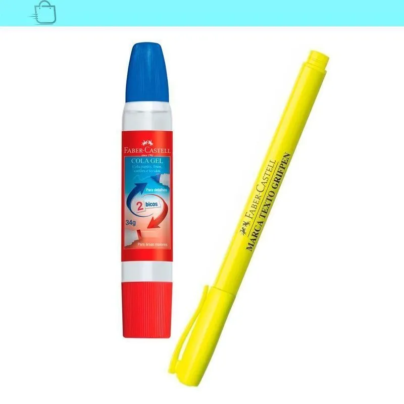Kit Criatividade Cola Gel Faber Castell E Canetas Grifpen A