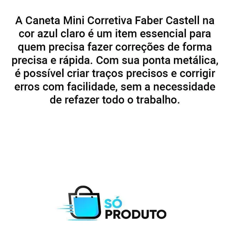 Mini Caneta Corretiva Faber-Castell Azul Claro