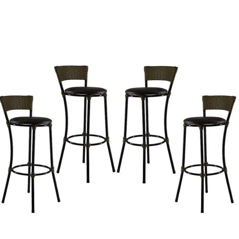 Kit 4 Banquetas Altas Forts Fibra Acesse Móveis Pequi Marrom