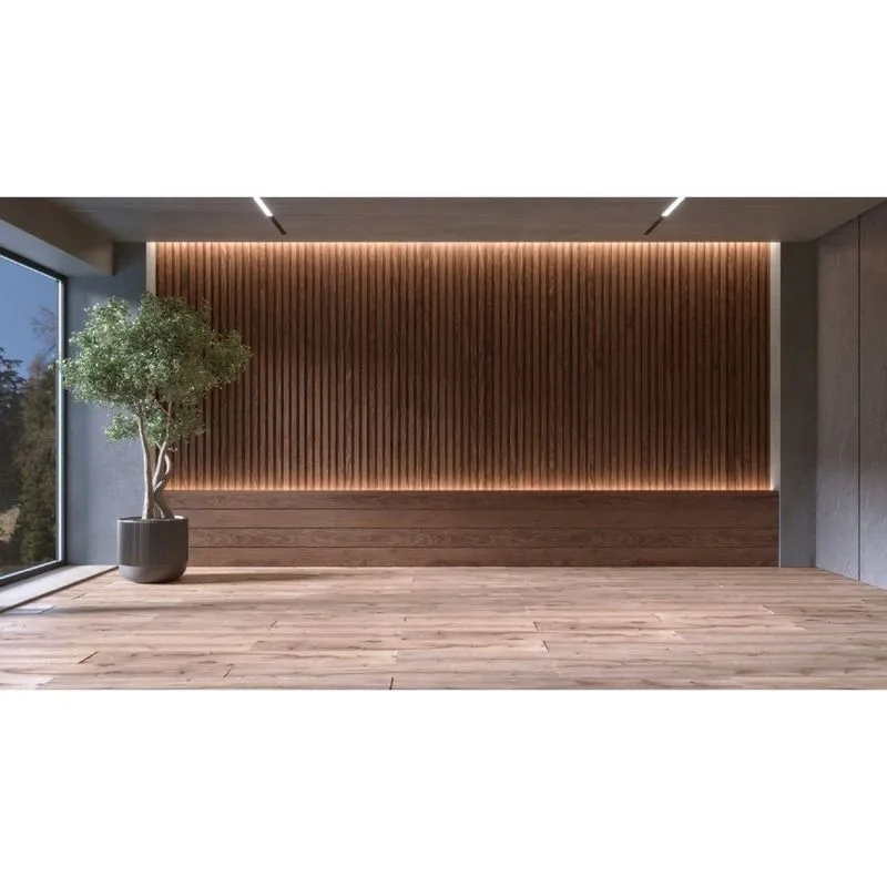 Painel Ripado De Madeira Mdf 270cmx1,5cmx6cm Carvalho York Casablanca Carvalho York