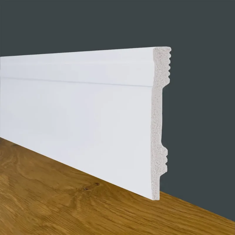Rodapé de Poliestireno Frisado 10cm X 1,0cm X 240cm Branco