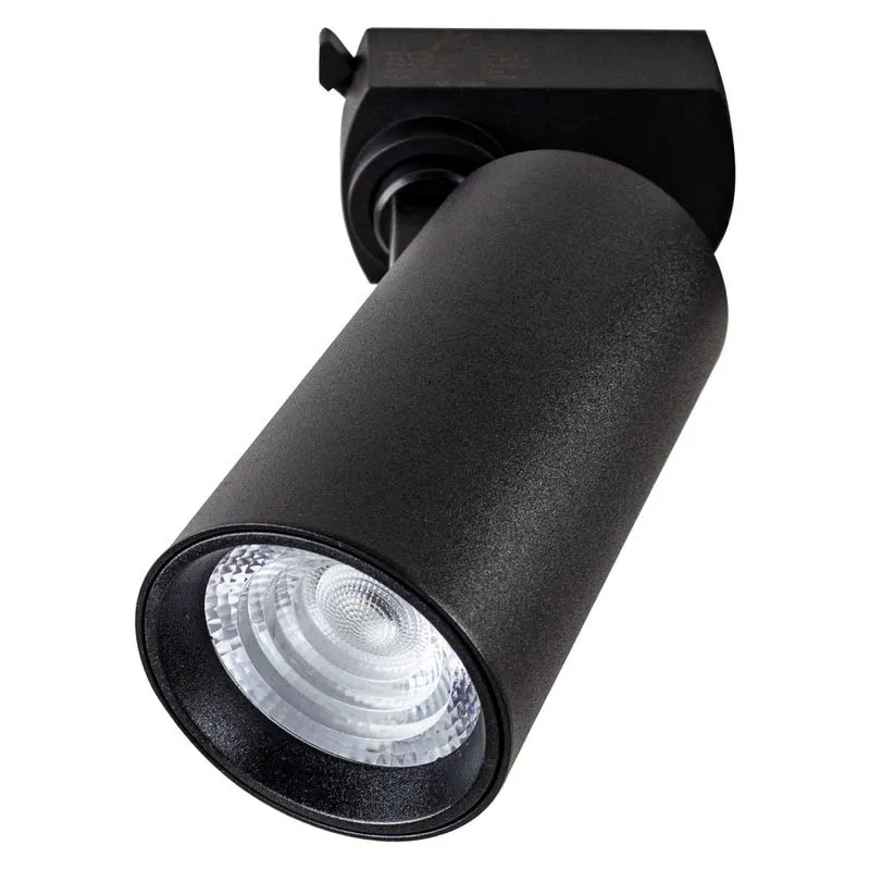 Spot Preto Para Trilho Eletrificado 12w Branco Frio St1922