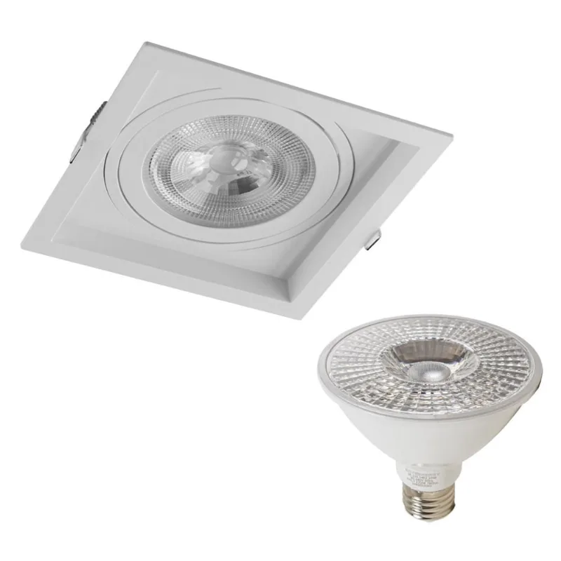 Spot Embutido Click Save Energy + Lâmpada Par30 Led St1988