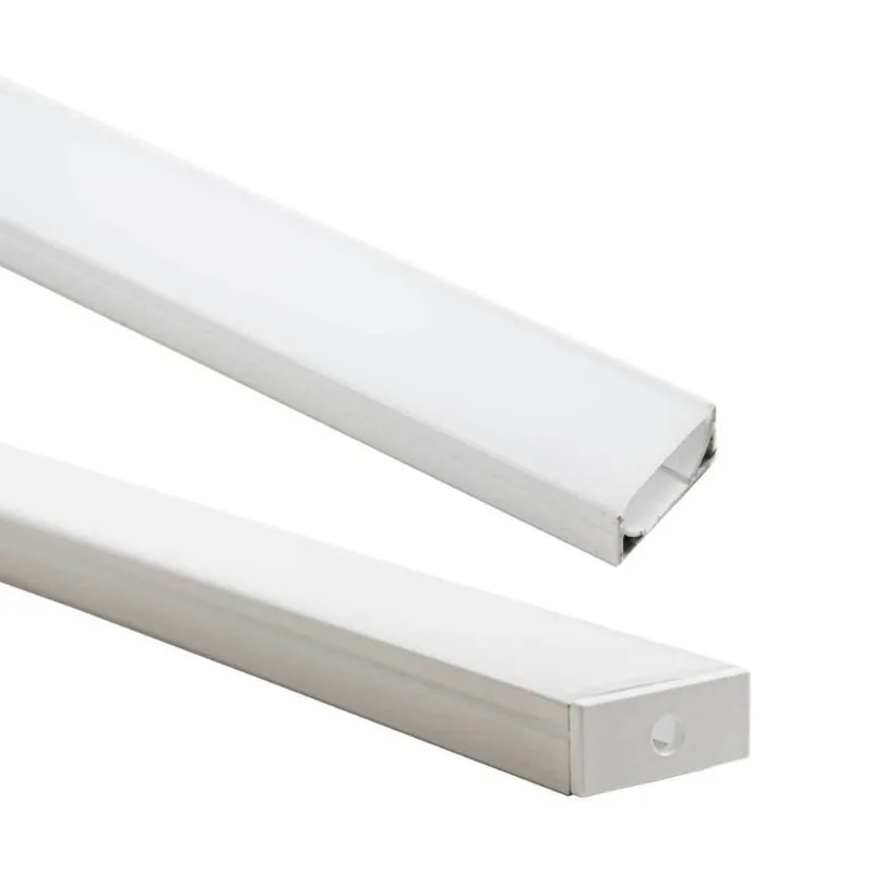 1 metro de Perfil Sobrepor Branco Alumínio 27mm P/ Fita Led St1099