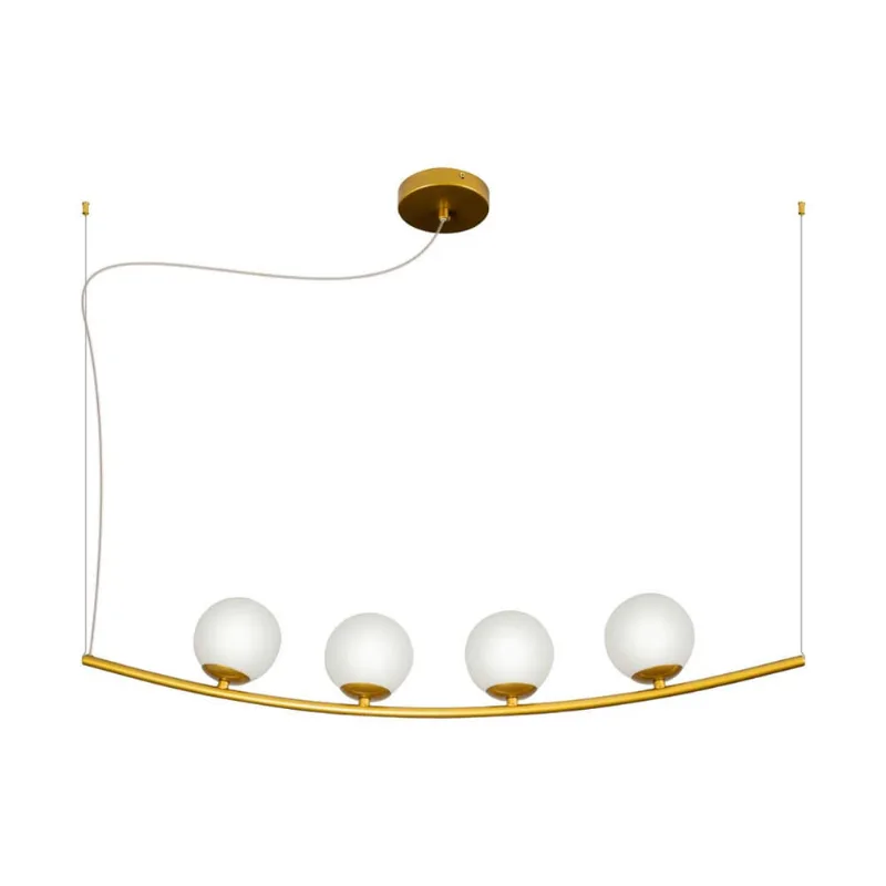 Pendente Oscar Dourado Fosco HP002 Bella + 4X LED G9 Branco Quente ST2425