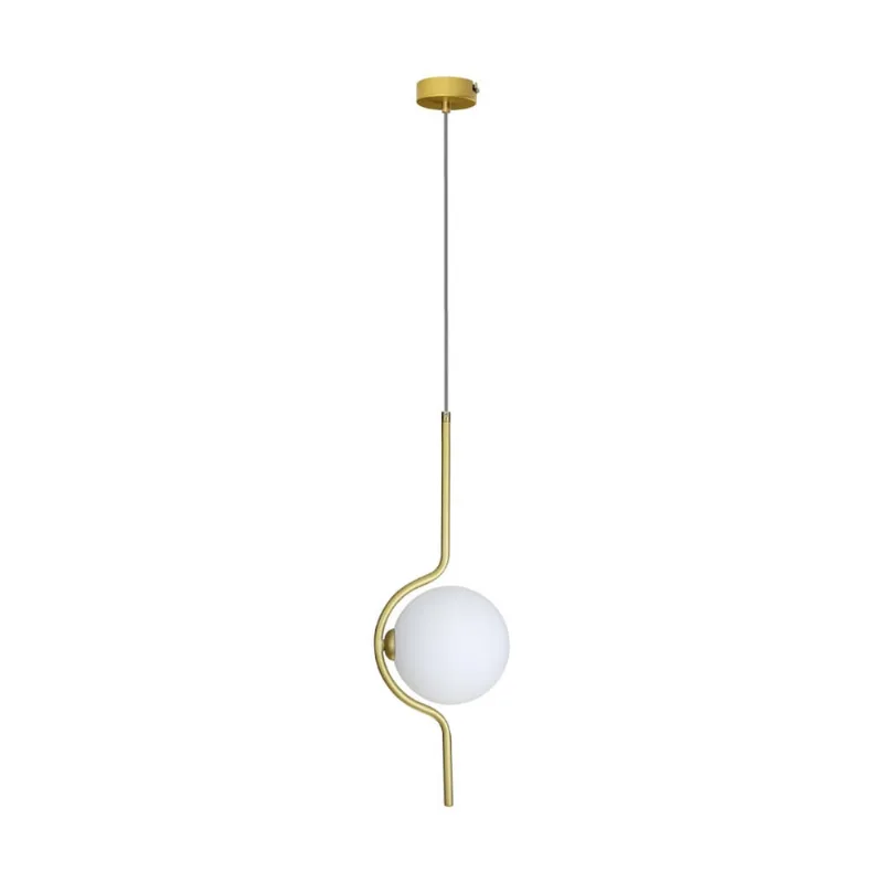 Pendente Malu Ouro Globo Vidro Branco ZR127-WGD Starlux + LED G9 ST2615