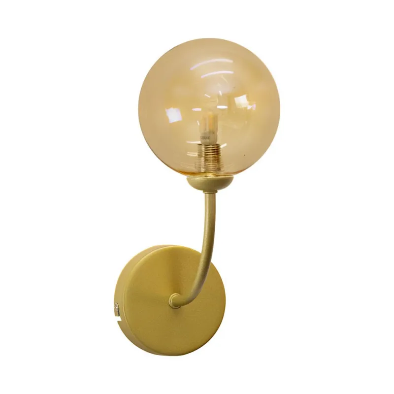 Arandela Grape Ouro Ambar Globo Vidro + LED G9 bq ZR112 Starlux ST2628