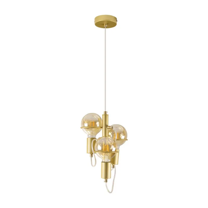 Pendente Zeki Ouro Fosco ZR142-GD Starlux + 3 LED G95 4W Âmbar ST2634