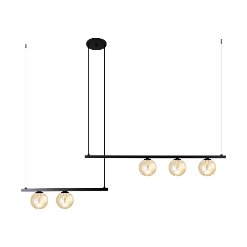 Pendente Orbit 5 Globo Vidro PDH1528CHPT + 5X G9 bq Studioluce ST2664