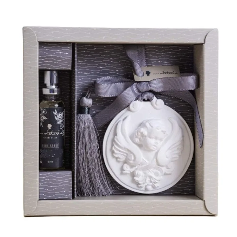 Gesso Perfumado P Medalhão Anjo Chá Branco M Victoria
