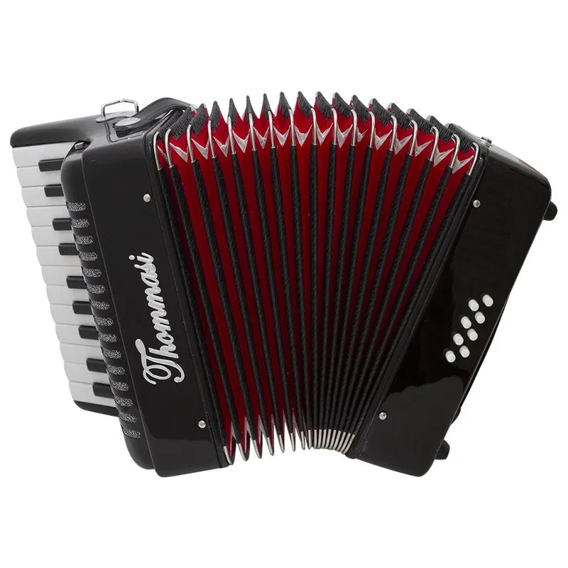 Acordeon 8 Baixos 22 Teclas ta 822 Preto Thommasi