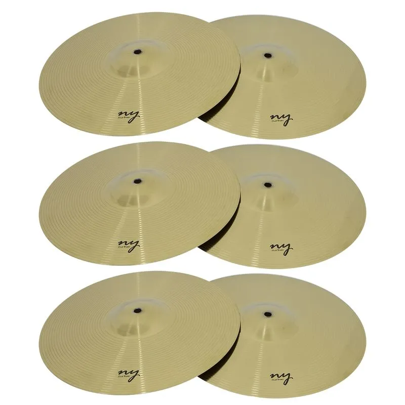 Kit 3 Pares de Pratos de Bateria Chimbal 14" Liga de Aço New York
