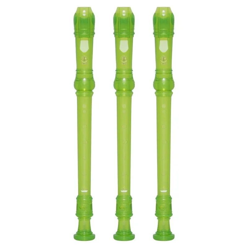 Kit 3 Flautas Doce Soprano Barroca Em C YRS-20B Verde Yamaha