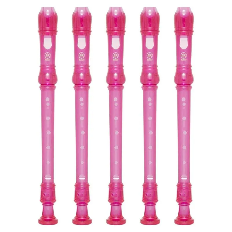 Kit 5 Flautas Doce Soprano Germânica Em C YRS-20G Rosa Yamaha