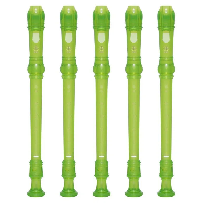 Kit 5 Flautas Doce Soprano Germânica Em C YRS-20G Verde Yamaha