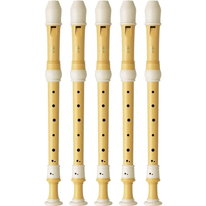 Kit 5 Flautas Doce Contralto Barroca Ecológica Em F YRA-402B Yamaha