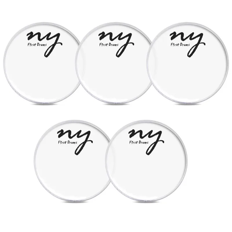 Kit 5 Peles Clear Transparentes para Bateria 22 New York