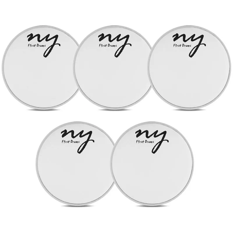Kit 5 Peles Porosas para Bateria 22" Branca New York